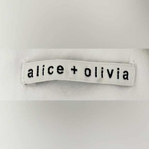 Alice + Olivia Sleeveless Maya Trumpet Silhouette Chevron Color Block Mini Dress - Picture 4 of 9